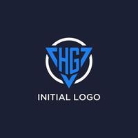 hg Monogramm Logo mit Dreieck gestalten und Kreis Design Elemente vektor