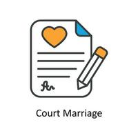 Gericht Ehe Vektor füllen Gliederung Symbole. einfach Lager Illustration Lager