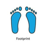 Fußabdruck Vektor füllen Gliederung Symbole. einfach Lager Illustration Lager