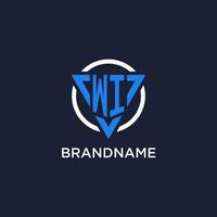 wi Monogramm Logo mit Dreieck gestalten und Kreis Design Elemente vektor