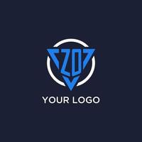 zo Monogramm Logo mit Dreieck gestalten und Kreis Design Elemente vektor