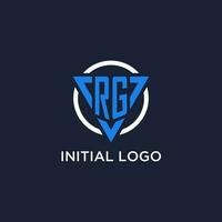 rg Monogramm Logo mit Dreieck gestalten und Kreis Design Elemente vektor