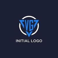 vg Monogramm Logo mit Dreieck gestalten und Kreis Design Elemente vektor