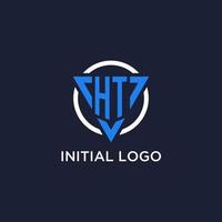 ht Monogramm Logo mit Dreieck gestalten und Kreis Design Elemente vektor