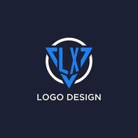 lx monogram logotyp med triangel form och cirkel design element vektor