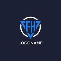 fh Monogramm Logo mit Dreieck gestalten und Kreis Design Elemente vektor