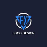 fx monogram logotyp med triangel form och cirkel design element vektor