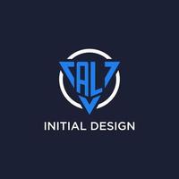 al Monogramm Logo mit Dreieck gestalten und Kreis Design Elemente vektor