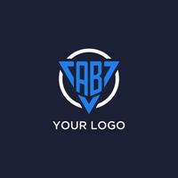 ab Monogramm Logo mit Dreieck gestalten und Kreis Design Elemente vektor