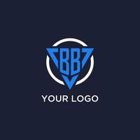 bb Monogramm Logo mit Dreieck gestalten und Kreis Design Elemente vektor