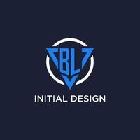 bl Monogramm Logo mit Dreieck gestalten und Kreis Design Elemente vektor