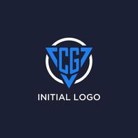 cg monogram logotyp med triangel form och cirkel design element vektor