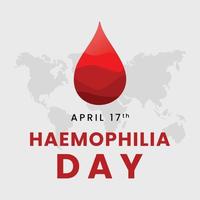 värld hemofili dag på april 17. hemofili medvetenhet dag. hälsa medvetenhet vektor mall för baner, kort, affisch, bakgrund.