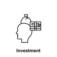 Rechnung, Investition, Kopf Vektor Symbol