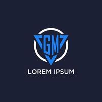 gm Monogramm Logo mit Dreieck gestalten und Kreis Design Elemente vektor