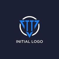 tt Monogramm Logo mit Dreieck gestalten und Kreis Design Elemente vektor