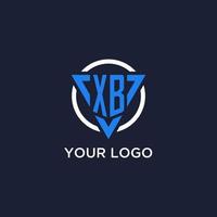 xb Monogramm Logo mit Dreieck gestalten und Kreis Design Elemente vektor