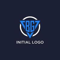 bg Monogramm Logo mit Dreieck gestalten und Kreis Design Elemente vektor