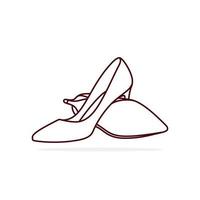 frauen sommer, frühling, herbst schuhe mode vektor symbol illustration. Designkonzept für Modeobjekte. Beauty High Heels, Schuhe, Schönheit, Schuhdesign, zeremonielles Stiletto.