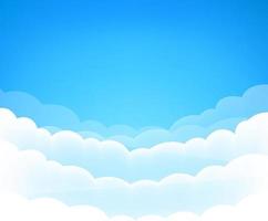 blå himmel med söt vit moln bakgrund vektor