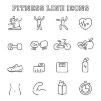 fitness linje ikoner vektor