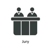 Jury Vektor solide Symbole. einfach Lager Illustration Lager