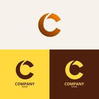 de brev c logotyp mall med en blandning av elegant och professionell mörk brun och ljus gul gradering färger är perfekt för din företag identitet vektor