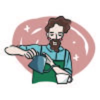 Gullig Barista Illustration vektor