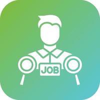 Job Sucher männlich Vektor Symbol Stil