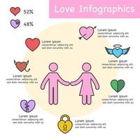 Liebe Umriss Infografiken vektor