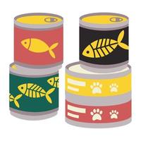 Dosen- Fisch, zum Tiere, Katzen, Zinn können mit Fisch Etikett. vektor