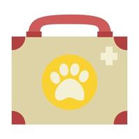 ein Koffer mit ein Erste Hilfe Kit und Medizin zum Tiere, Haustiere. vektor