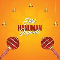 Shri Hanuman Jayanti Vektor-Illustration mit Lord Hanuman Waffe vektor