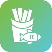 fisk och pommes frites vektor ikon stil
