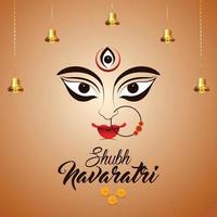 glückliche Navratri-Feier-Grußkarte des indischen Festivals mit kreativer Illustration der Göttin Durga vektor