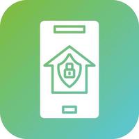 Zuhause Sicherheit App Vektor Symbol Stil