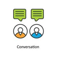 Konversation Vektor füllen Gliederung Symbole. einfach Lager Illustration Lager
