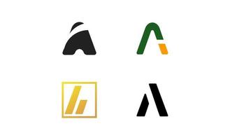 Initiale ein Monogramm Logo Set Design Inspiration Vektor einfach