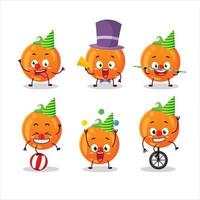 Karikatur Charakter von Halloween Orange Süßigkeiten mit verschiedene Zirkus zeigt an vektor