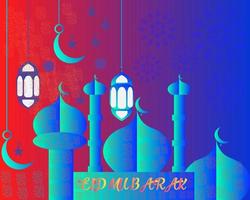 eid mubarak färgrik bakgrund design vektor