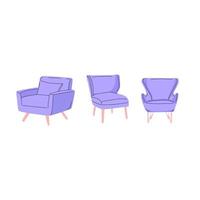 Vektor Illustration von ein einstellen von Stühle mit ein minimalistisch Design