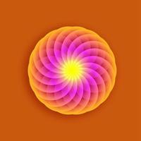 färgrik lotus blomma av liv. helig geometri. indisk blommor symbol av harmoni och balans. tecken av renhet. torus mandala logotyp design vektor isolerat på orange bakgrund