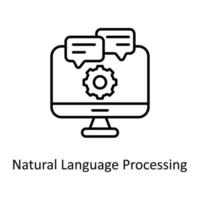naturlig språk bearbetning vektor översikt ikoner. enkel stock illustration stock