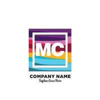mc första logotyp med färgrik mall vektor