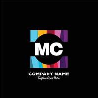 mc första logotyp med färgrik mall vektor