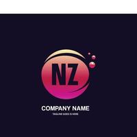 nz Initiale Logo mit bunt Kreis Vorlage Vektor