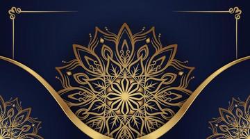 Luxus-Mandala-Hintergrund, Blau und Gold, Design-Vektor vektor