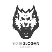 wütend Wolf Logo Design im schwarz und Weiß transparent Hintergrund vektor