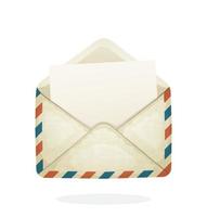 geöffnet Jahrgang Mail Briefumschlag vektor