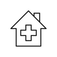 redigerbar ikon av sjukhus, vektor illustration isolerat på vit bakgrund. använder sig av för presentation, hemsida eller mobil app